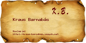 Kraus Barnabás névjegykártya
